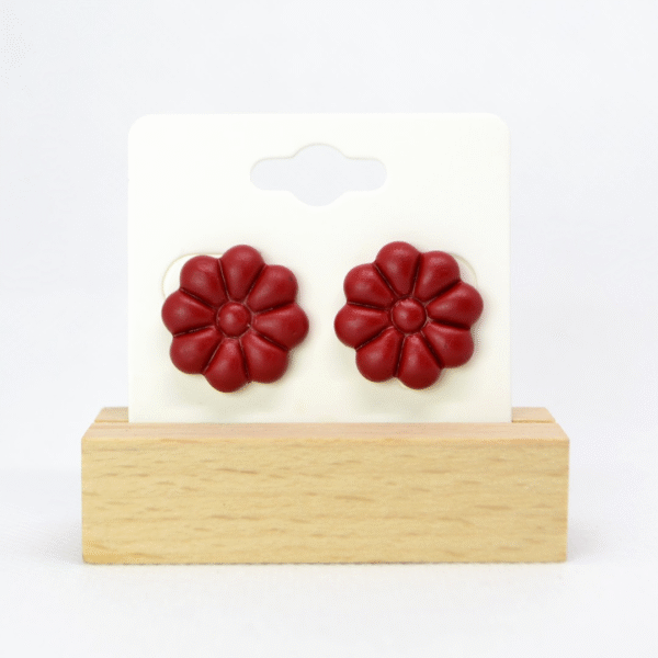 Mini Studs Flor Roja
